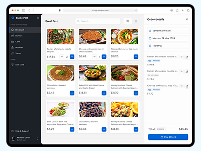 Point of Sales (POS) System for the Food and Beverage app design dashboard design figma food beverages point of sales pos web design