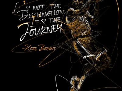 Kobe Bryant Layup - Scribble Art with Inspirational Quote basketball icon