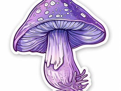 Mushroom Mystic Sticker Design illustration illustration art illustration digital illustrations mushroom mystic procreate sticker sticker design violet