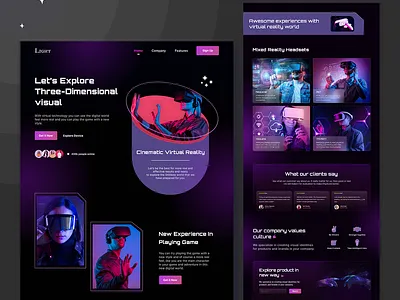VR Visual Website figma ui ux web design website