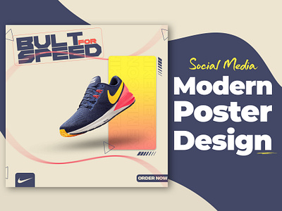 Social Media Poster Design For Nike! 3d ads design animation branding design graphic design logo motion graphics shoes social media ui