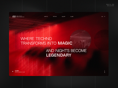 LANDING PAGE - Daily UI 003 awwwards electronic music font graphic design langing page music radio red rex club techno ui website