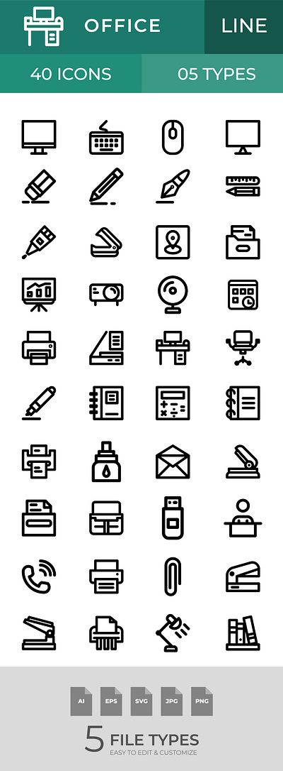 Set Office Outline Icons business icon icon logo icon office icon set icon ui icon work icon workspace icon