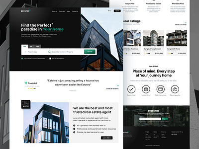 Real Estate Finder Website architecture design figma figmadesign house landing page landingpage property real estate realestate ui uidesign uiux user experience user interface ux web webdesign webpage website