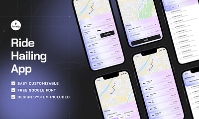 FARELY (HAILING APP) app branding design figma logo ride hailing ui ux