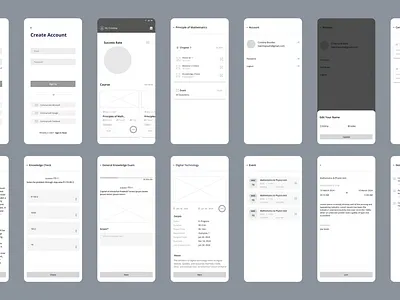 Online Learning Mobile App High Fidelity Wireframe behance creative design designer dribble graphic design high fidelity wireframe lms mobile app online learning app ui ui design ux ux design