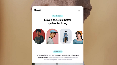 Grinko Header animation app ui branding dashboard design header illustration interaction minimal mobile app saber saber ali ui