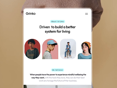 Grinko Header animation app ui branding dashboard design header illustration interaction minimal mobile app saber saber ali ui