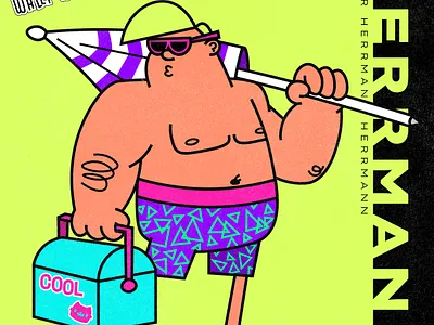 Herrmann - Character Design beach cartoon cartoon character character design illustration original character silly summer swiss tourist vector