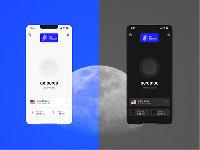 VPN app design app app design cosmic cybersecurity dark design interface mobile mobile app proxy security server space speed trends ui ui design ux visual design vpn