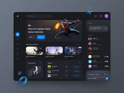 PlayStation Dashboard Design dashboard design figma ui ux