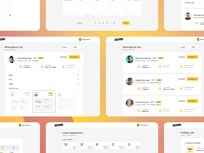 Hybreed HRMS Dashboard Application 😎 analytics dashboard design employee management hrms human resource management leave management mobile app modern design payroll recruitment uiux design