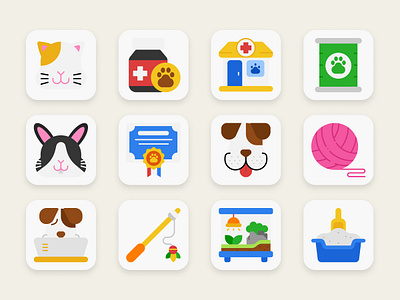 Pet & Veterinary Icon Pack apps graphic design icon icon design iconography pet pet shop ui veterinary website