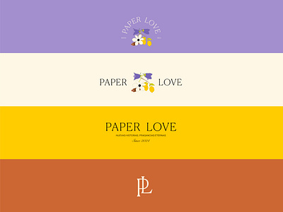 PAPER LOVE 🌸🍋 branding design graphic design illustration logo typography vector