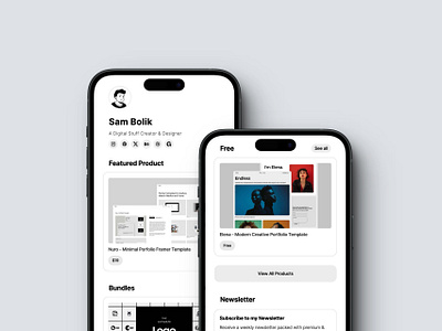 FREE Bolik - Minimal Link In Bio Site Carrd Template branding carrd carrd bio site creator dashboard design designer framer free link link generator link in bio minimal profile profile link social media bio template ui url web design