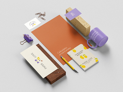 PAPER LOVE 🌸🍋 branding design graphic design illustration logo packaging typography