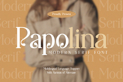 Papolina | Modern Serif Font branding font decorative font display serif elegant serif fashion font font serif label font luxury serif minimalist font modern serif wedding font