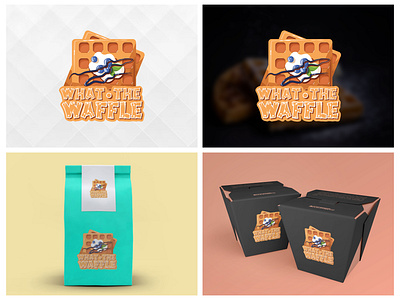 What The Waffle Logo & Brand Identity Design for Food Cart. animation branding graphic design logo motion graphics stationery
