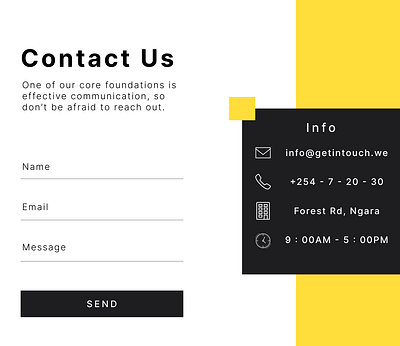 DAILY UI#28 - CONTACT PAGE graphic design ui