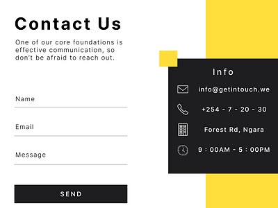 DAILY UI#28 - CONTACT PAGE graphic design ui