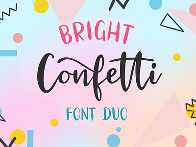 Bright Confetti book cover branding celibrate design hand drawn hand drawn font handwritten font illustration label font logo font magazine poster font script font signature font social media ui wedding