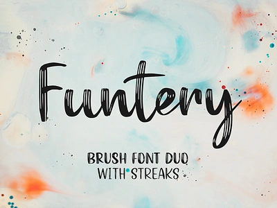 Funtery branding brush font design dry brush font food hand drawn hand drawn font handwritten font illustration label logo font marketing poster script font signature font social media ui watercolour wedding