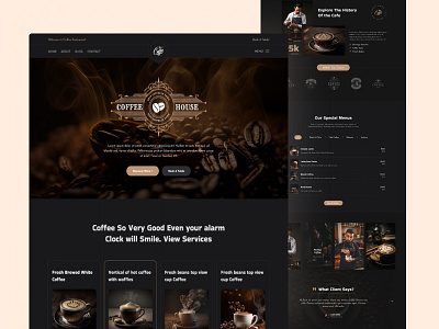 Coffee House agency branding coffee design figma modern new redesign store trending ui web
