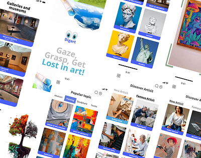 Digart - Buy and sell artwork, attend exhibition artwork exhibition ui design