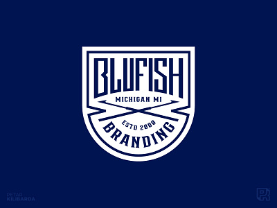 BluFish badge badge blufush branding marine