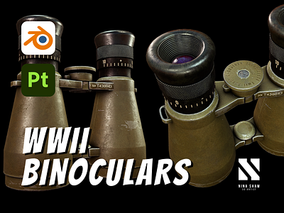 WWII Binoculars 3d