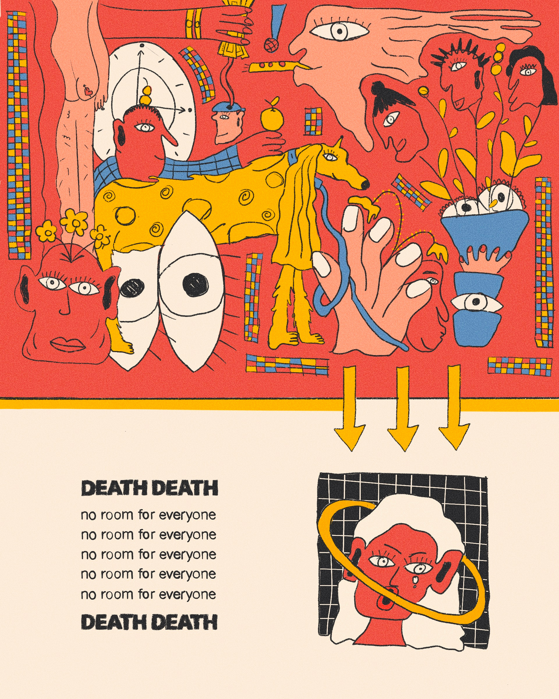 Death death illustration life people