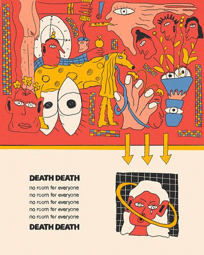 Death death illustration life people