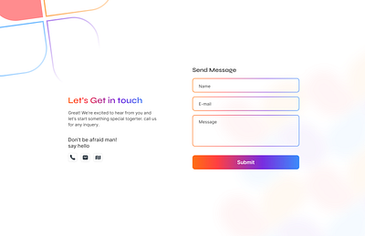 Get in touch agency branding colorful design get in touch gradiant modern redesign ui web