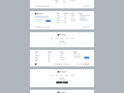 Footer Collection Whitespace UI design figma figma components footer footer design footer ui footer ui design footer ui figma illustration ui ui design ux design web design