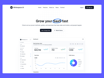 SaaS Landing Hero UI design homepage landing page landing page design landing page ui saas saas landing page saas website saas website design ui ui design ux design web design