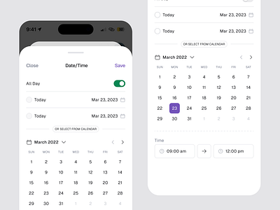Date & Time Selection design product design ui
