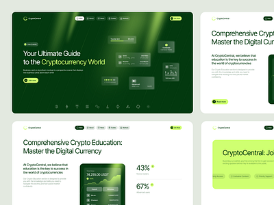 Crypto Education Landing Page chain clean coin crypto cryptocurrency defi dex education exchange ico landing page landing page design inspiration mentor saas startup token ui ux web design webdesign whitelist