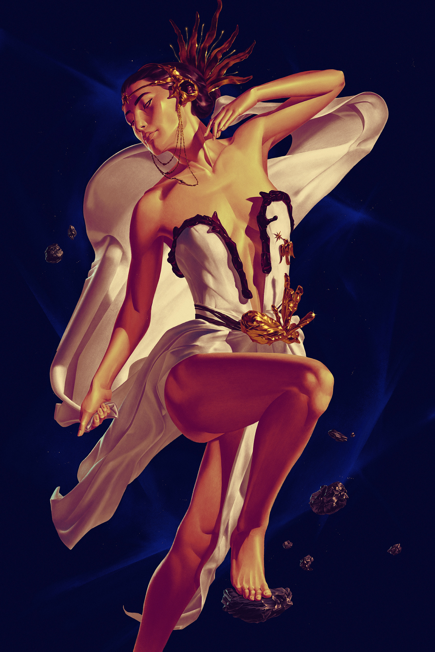 The Big Bang art deco drawing illustration portrait