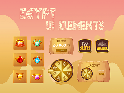 Triple Seven Game Design (Egypt style) game game design game ui mobile mobile game design slot slot machine slots triple seven wheel of fortune