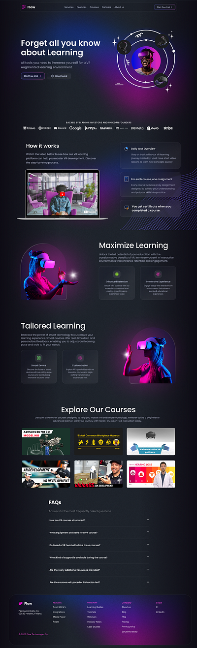 Flow VR Learning Platform: Immersive UI/UX Design Case Study ar augmented reality education ui ux virtual reality vr vr learning