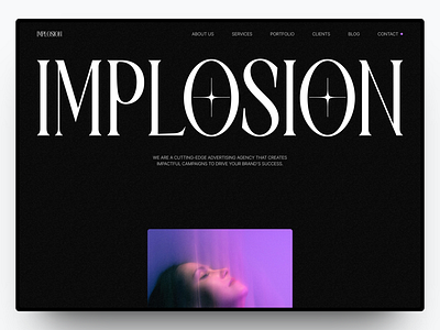 IMPLOSION - Advertising Agency Website advertising agency branding design graphic design landing page marketing ui web design website