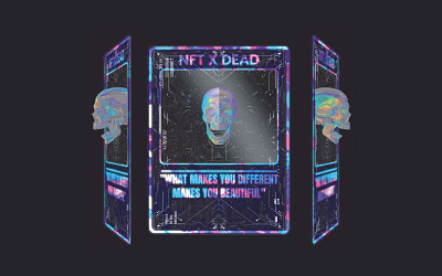 NFT X DEAD 3d barcode blender3d card colors cool dark graphic design graphicdesigner motion graphics skull video visual designers