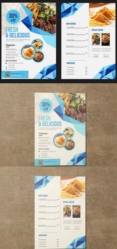 Food Flyer Design card design flyer food food menu food menu card foodflyer menu menu card restaurant