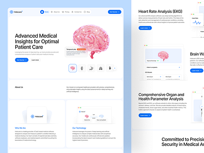 Healthcare Landing Page Design branding design figma graphic design logo mobile app design prototype typography ui user interface ux