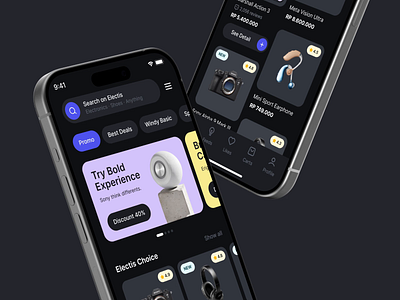 Electis - Shopping for Electronic Goods Mobile App animation app design branding ui ux design