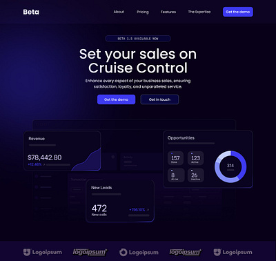 Saas Landing Page ai branding design landing page product product designer product landing page saas saas landing page saas product page saas website sales funnel startup ui ui designer uiux web design webflow website