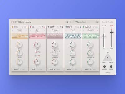 Excite Audio - Lifeline Console (2022) mixing musicproduction musicsoftware ui uidesign ux uxdesign vstplugins