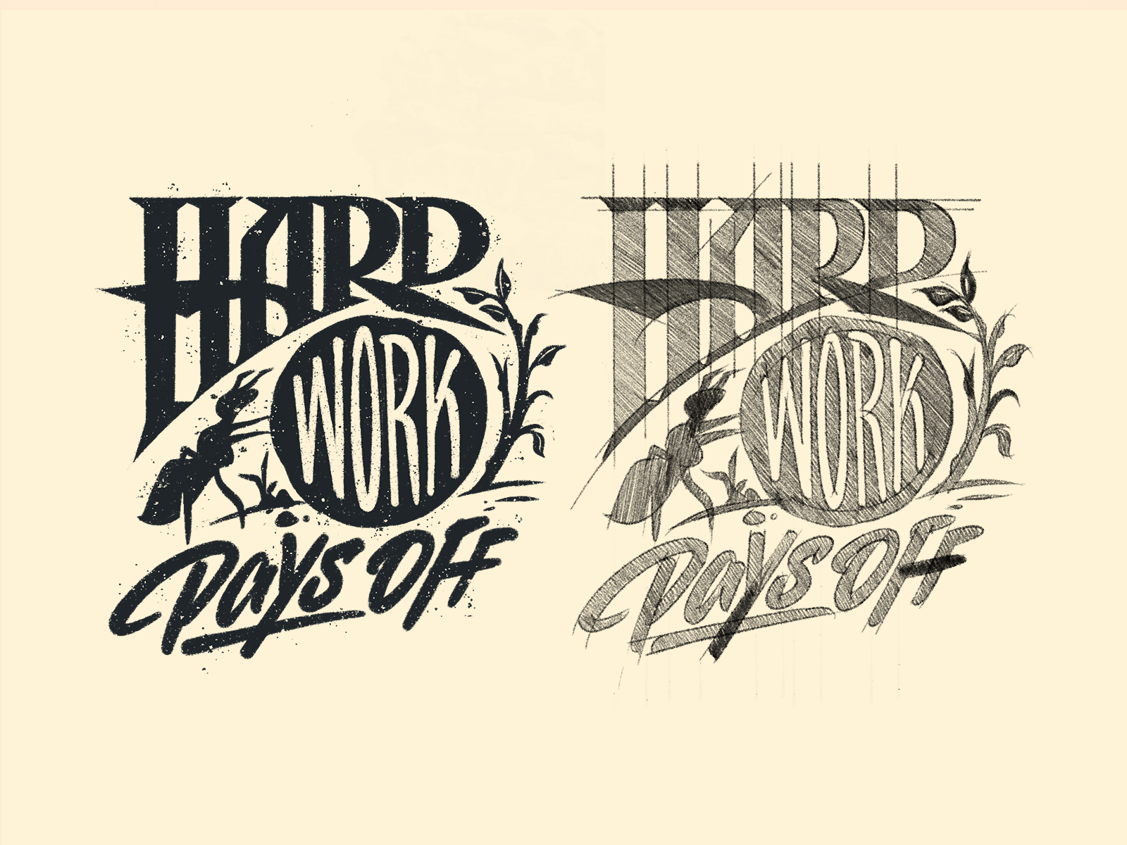 Example of Lettering + Illustration For T Shirts