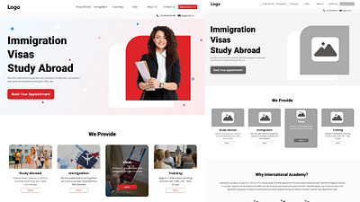 Website for Immigration graphic design ui ux design wire frame