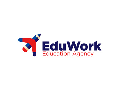 EduWork agency australia boomerang branding classic education education agency graphic design logo minimal plane simple sydney work